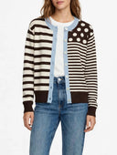 Susymix- Cardigan in viscosa righe e pois