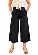 Susymix- Pantalone crop in cotone con elastico