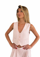 Please - Gilet crop fluido