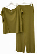 Susymix- Cordinato blusa con spacchi+pantalone fluido con elastico