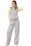 Please - Pantalone palazzo felpa garzata