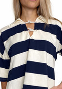 Vicolo - Polo rigata con agganciatura alamari
