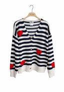 Susymix- Cardigan righe e cuori