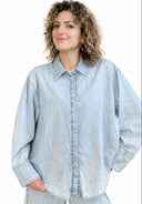 Vicolo - Camica denim over con apertura posteriore
