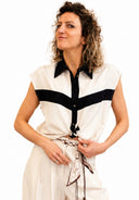 Vicolo - Camicia misto lino con nodo