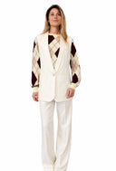 Vicolo - Gilet over gessato tono su tono