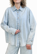 Vicolo - Camica denim over con apertura posteriore