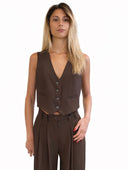 Please - Gilet crop fluido