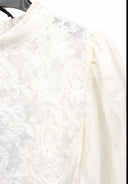 Vicolo - Camicia collo in pizzo ricamato e manica a sbuffo