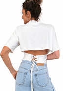 Vicolo - T-shirt effetto corsetto intrecciato dietro