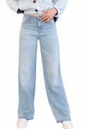 Please - Jeans wide leg con orlo sfrangiato