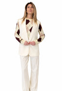 Vicolo - Gilet over gessato tono su tono