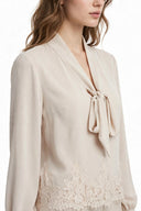 Susymix- Camicia fiocco con inserti in pizzo
