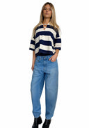 Susymix- Jeans baloon con microstrass laterali