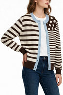 Susymix- Cardigan in viscosa righe e pois