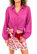 Vicolo - Twin set camicia in mussola+ minigonna pareo