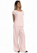 Susymix- Cordinato blusa con spacchi+pantalone fluido con elastico