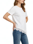 Miamor - T-shirt over con fondo asimmetrico in pizzo