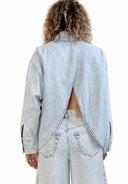 Vicolo - Camica denim over con apertura posteriore