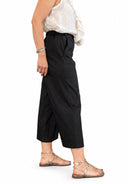 Susymix- Pantalone crop in cotone con elastico