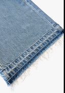 Please - Jeans wide leg con orlo sfrangiato