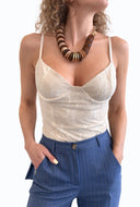 Vicolo - Top bustino in pizzo con coppe e ferretto