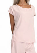 Susymix- Cordinato blusa con spacchi+pantalone fluido con elastico