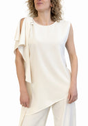 Vicolo - Blusa asimmetrica con drappeggio sulla spalla