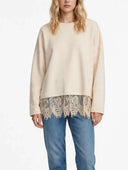Please - Felpa con inserto in pizzo