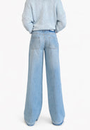 Please - Jeans wide leg con orlo sfrangiato