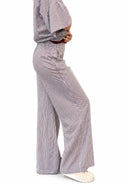 Vicolo - Pantalone palazzo in cotone a righe