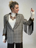 Giacca check frange -Vicolo