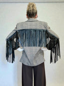 Giacca check frange -Vicolo