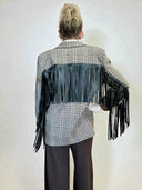 Giacca check frange -Vicolo