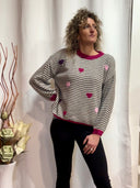 Maglioncino righe cuoricini