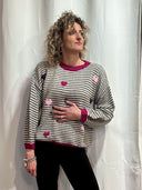 Maglioncino righe cuoricini