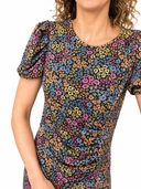 Vicolo - Abito midi floreale con drappeggio laterale e spacco