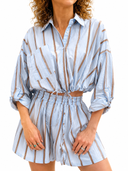 Vicolo - Coorde in cotone camicia + shorts a farfalla