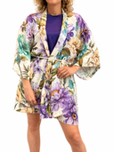 Susymix- Kimono fantasia fiori in lino