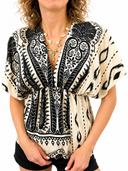 Vicolo - Blusa a farfalla fantasia tribale