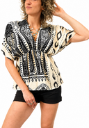 Vicolo - Blusa a farfalla fantasia tribale