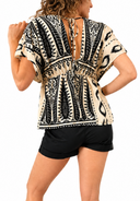 Vicolo - Blusa a farfalla fantasia tribale