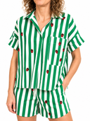 Vicolo - Camicia over righe fragole