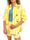 Vicolo - Camicia over a righe con ricami