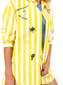 Vicolo - Camicia over a righe con ricami