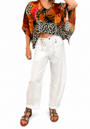 Susymix- Pantalone in viscosa e lino
