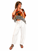 Susymix- Pantalone in viscosa e lino
