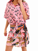 Vicolo - Twinset camicia zebre+ minigonna pareo