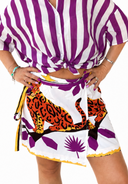 Vicolo - Twin set camicia in mussola righe+minigonna pareo