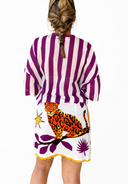 Vicolo - Twin set camicia in mussola righe+minigonna pareo
